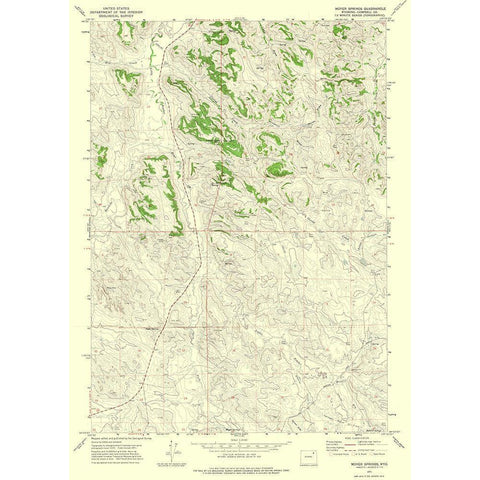 Moyer Springs Wyoming Quad - USGS 1971 Gold Ornate Wood Framed Art Print with Double Matting by USGS