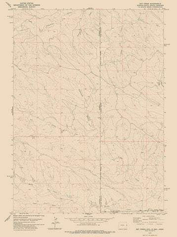 Oak Creek Wyoming Quad - USGS 1978 White Modern Wood Framed Art Print with Double Matting by USGS