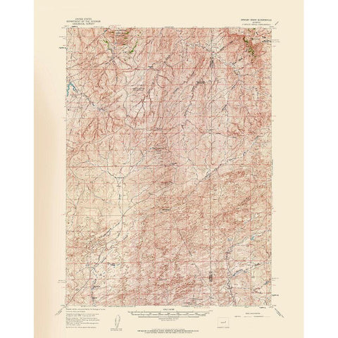 Ormsby Draw Wyoming Quad - USGS 1959 White Modern Wood Framed Art Print by USGS