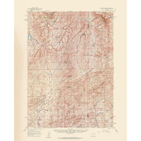Ormsby Draw Wyoming Quad - USGS 1959 Gold Ornate Wood Framed Art Print with Double Matting by USGS