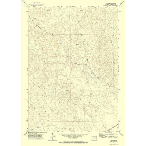 Oriva Wyoming Quad - USGS 1971 White Modern Wood Framed Art Print by USGS