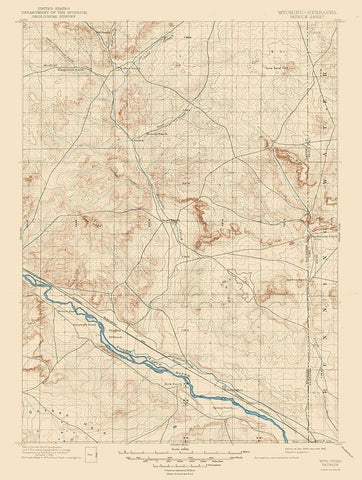 Patrick Wyoming Sheet - USGS 1946 Black Ornate Wood Framed Art Print with Double Matting by USGS