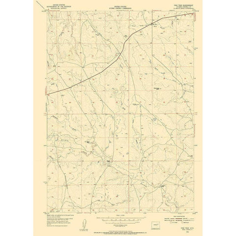 Pine Tree Wyoming Quad - USGS 1954 Gold Ornate Wood Framed Art Print with Double Matting by USGS