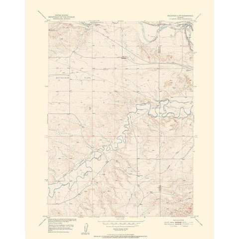 Register Cliff Wyoming Quad - USGS 1950 Gold Ornate Wood Framed Art Print with Double Matting by USGS