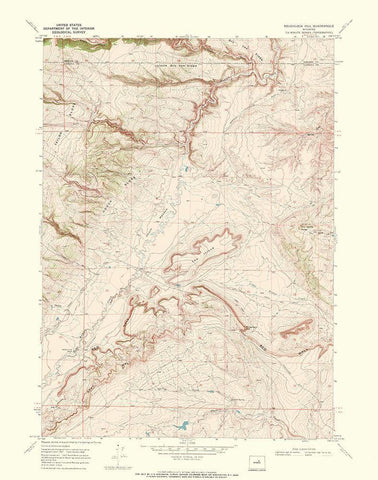 Roughlock Hill Wyoming Quad - USGS 1968 White Modern Wood Framed Art Print with Double Matting by USGS