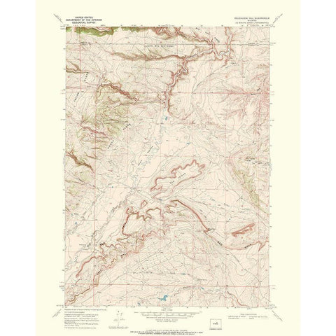 Roughlock Hill Wyoming Quad - USGS 1968 Black Modern Wood Framed Art Print with Double Matting by USGS