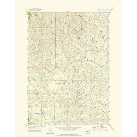 North East Rozet Wyoming Quad - USGS 1971 White Modern Wood Framed Art Print by USGS