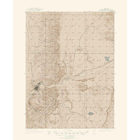 Rock Springs Wyoming Quad - USGS 1910 White Modern Wood Framed Art Print by USGS