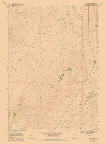 Salt Creek Wyoming Quad - USGS 1968 White Modern Wood Framed Art Print with Double Matting by USGS