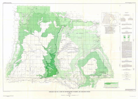 Southwestern Wyoming Adjacent States - Bradley White Modern Wood Framed Art Print with Double Matting by Bradley