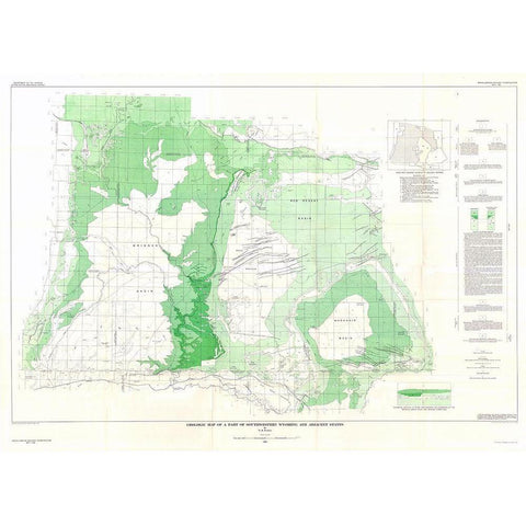 Southwestern Wyoming Adjacent States - Bradley Black Modern Wood Framed Art Print by Bradley