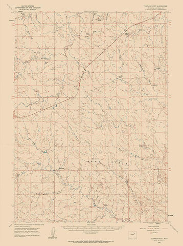 Turnercrest Wyoming Quad - USGS 1960 Black Ornate Wood Framed Art Print with Double Matting by USGS