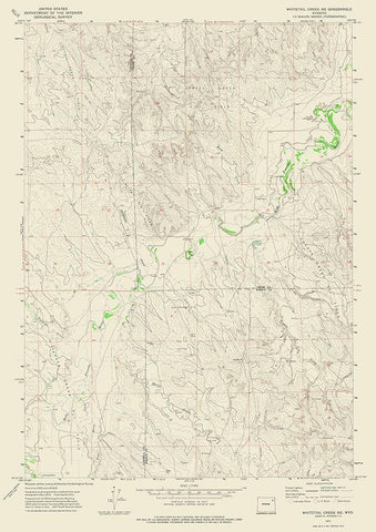 North East Whitetail Creek Wyoming Quad - USGS Black Ornate Wood Framed Art Print with Double Matting by USGS