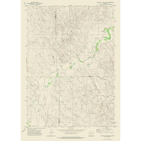 North East Whitetail Creek Wyoming Quad - USGS Gold Ornate Wood Framed Art Print with Double Matting by USGS