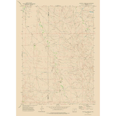 South East Whitetail Creek Wyoming Quad - USGS White Modern Wood Framed Art Print by USGS