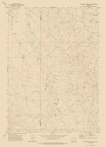 South East Whitetail Creek Wyoming Quad - USGS White Modern Wood Framed Art Print with Double Matting by USGS