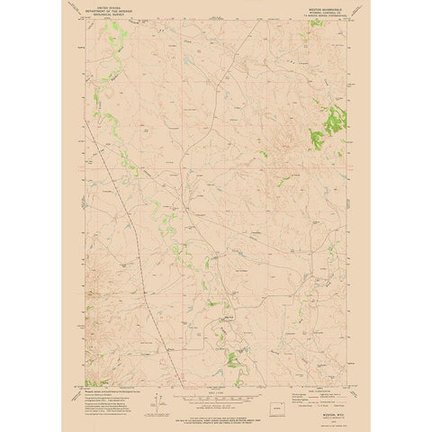 Weston Wyoming Quad - USGS 1972 White Modern Wood Framed Art Print by USGS