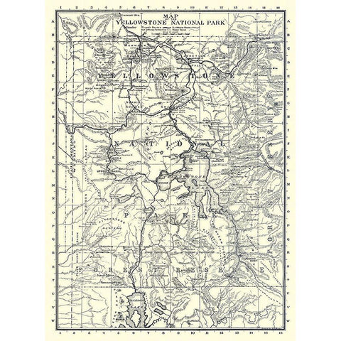 Yellowstone National Park, Wyoming - Brown 1895 White Modern Wood Framed Art Print by Brown
