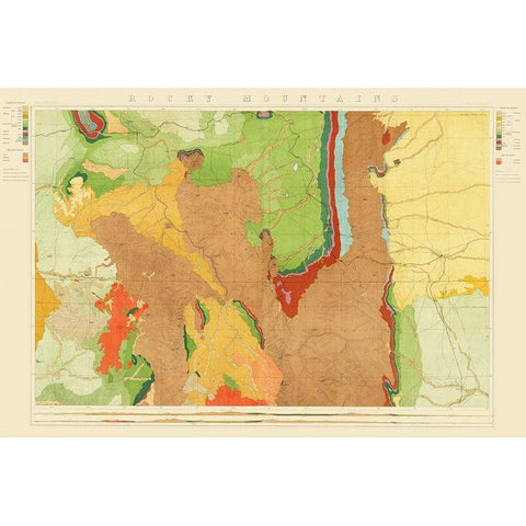 Colorado Rocky Mountains Wyoming - King 1876 White Modern Wood Framed Art Print by King