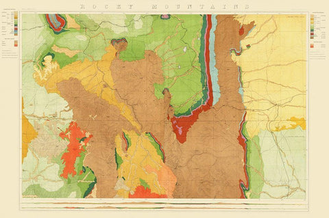 Colorado Rocky Mountains Wyoming - King 1876 White Modern Wood Framed Art Print with Double Matting by King