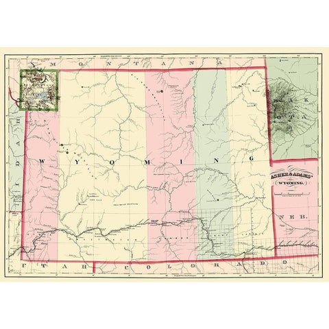 Wyoming - Asher  1874 White Modern Wood Framed Art Print by Asher