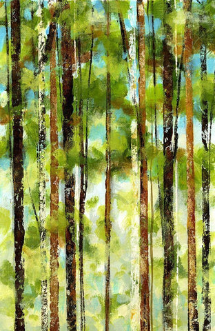 Forest I White Modern Wood Framed Art Print with Double Matting by Brey