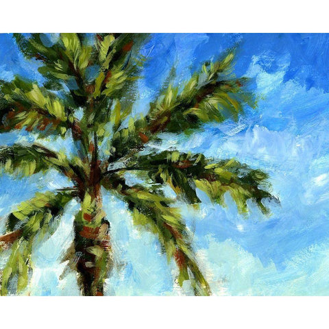 Island Palm I Black Modern Wood Framed Art Print with Double Matting by Brey