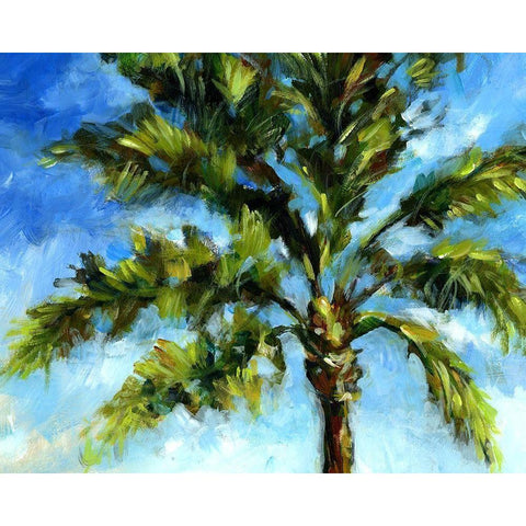 Island Palm II Black Modern Wood Framed Art Print with Double Matting by Brey