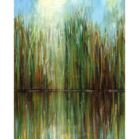 Reflections White Modern Wood Framed Art Print by Brey