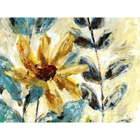 Textured Floral II White Modern Wood Framed Art Print by Brey