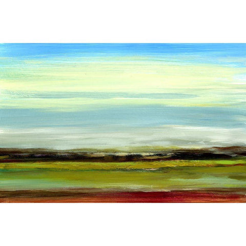 Seaview Landscape White Modern Wood Framed Art Print by Brey