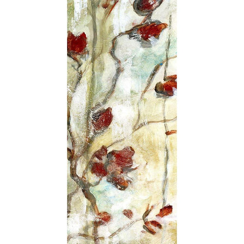 Weathered Floral I White Modern Wood Framed Art Print by Brey