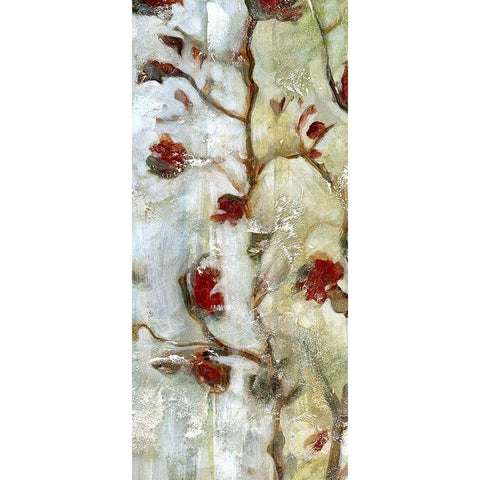 Weathered Floral II White Modern Wood Framed Art Print by Brey