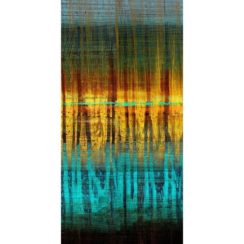 Summer Reeds Dawn I Black Modern Wood Framed Art Print with Double Matting by Brey