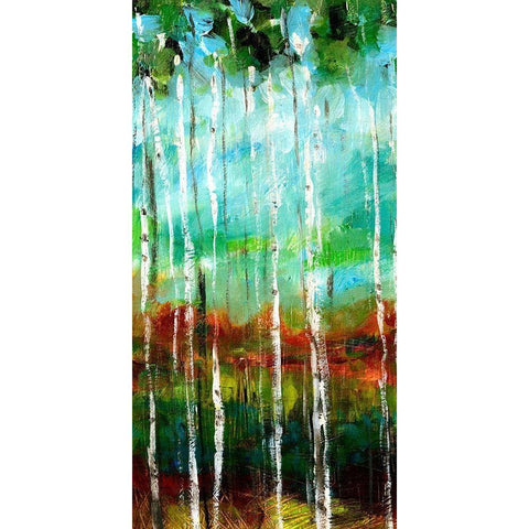 Treeline I White Modern Wood Framed Art Print by Brey