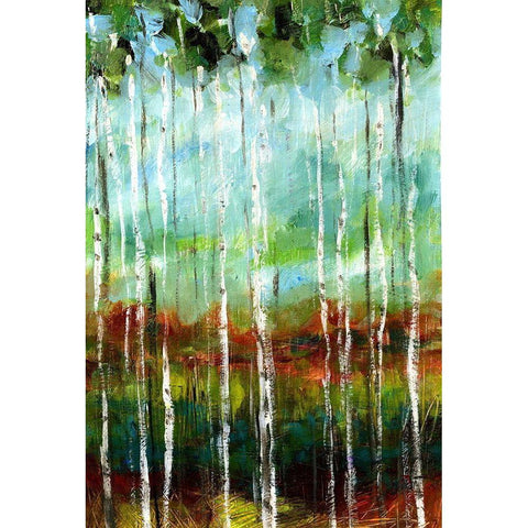 Treeline III Gold Ornate Wood Framed Art Print with Double Matting by Brey