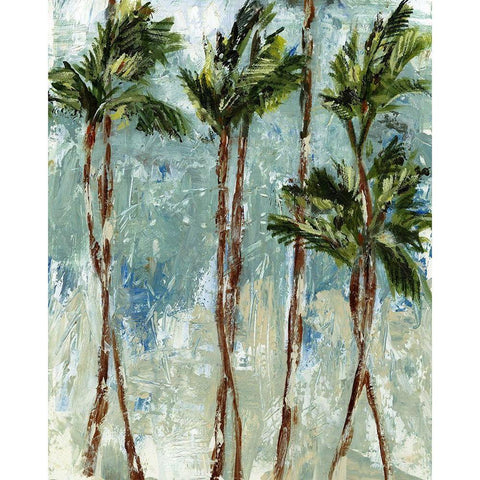 Palm Impressions White Modern Wood Framed Art Print by Brey