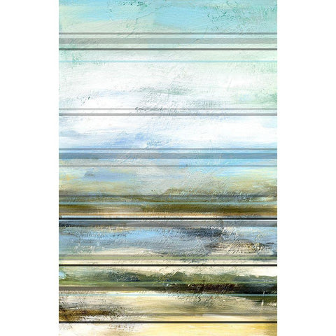 Seaside Panel I Black Modern Wood Framed Art Print with Double Matting by Brey