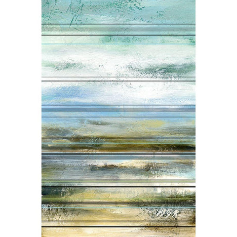 Seaside Panel II Black Modern Wood Framed Art Print with Double Matting by Brey