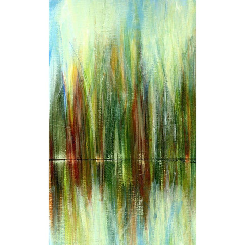 Pond Reflections I Gold Ornate Wood Framed Art Print with Double Matting by Brey