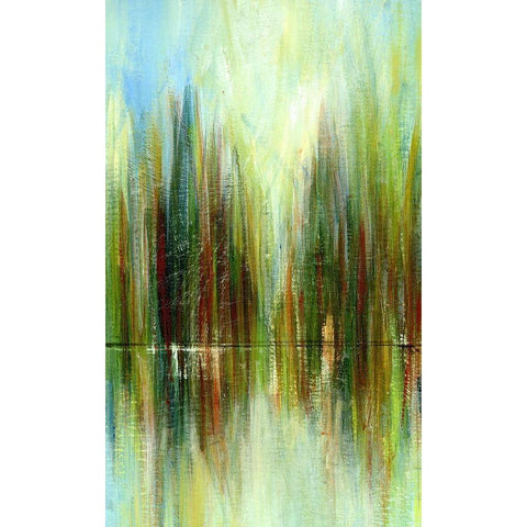 Pond Reflections II White Modern Wood Framed Art Print by Brey