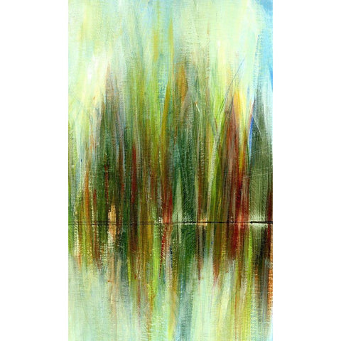 Pond Reflections III White Modern Wood Framed Art Print by Brey