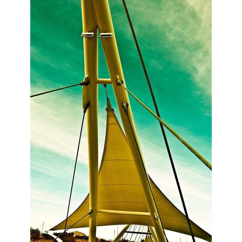 Sailing Tempe II White Modern Wood Framed Art Print by Bartola