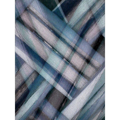 Weave Blue II White Modern Wood Framed Art Print by Franklin