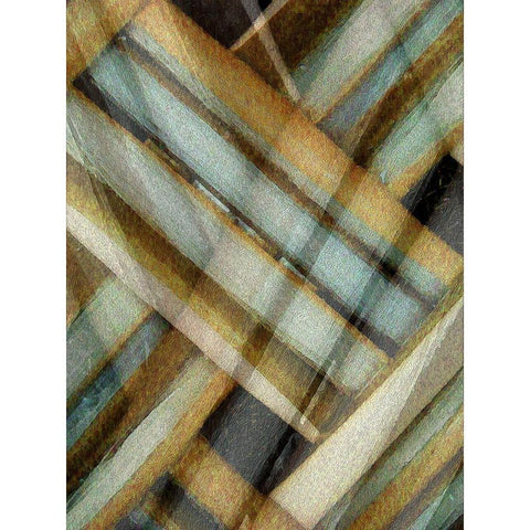 Weave Golden II Black Modern Wood Framed Art Print with Double Matting by Franklin