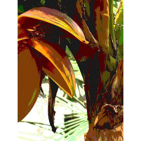 Banana I White Modern Wood Framed Art Print by Franklin