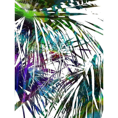 Palm Abstract II White Modern Wood Framed Art Print by Franklin