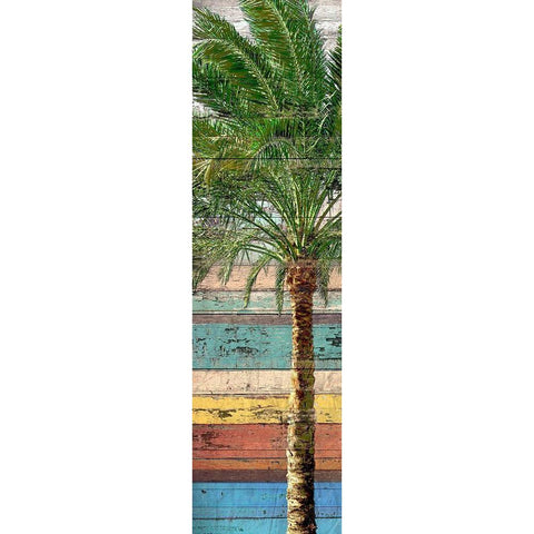 Palm Plank I White Modern Wood Framed Art Print by Franklin