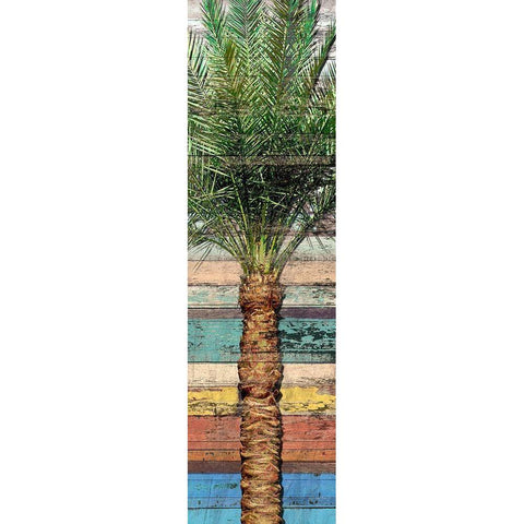 Palm Plank I White Modern Wood Framed Art Print by Franklin