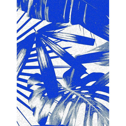 Tropical Blue II Black Modern Wood Framed Art Print with Double Matting by Franklin